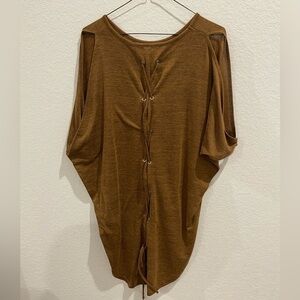 New Look Cold Shoulder Lace Up Back Blouse Size Small